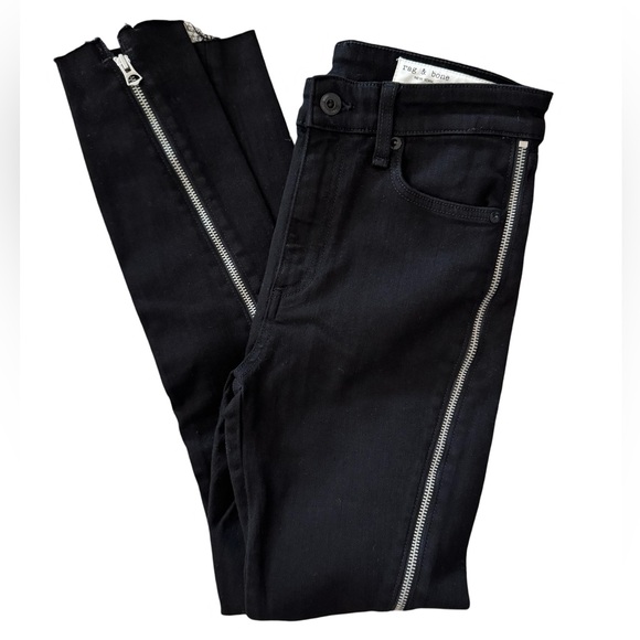 Rag & Bone NWOT Nina High-Rise Ankle Skinny w/Zips Black 25 - Picture 4 of 8